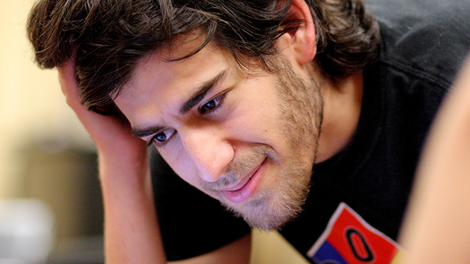 Aaron Swartz in 2009 at a small wiki meetup in Boston, MA