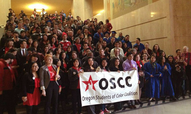 Oregon Students of Color Coalition met at the capitol.