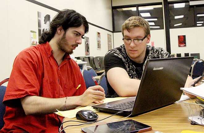 The Success Center is an open area where students like Jorge Nader and Graham Founds can study.