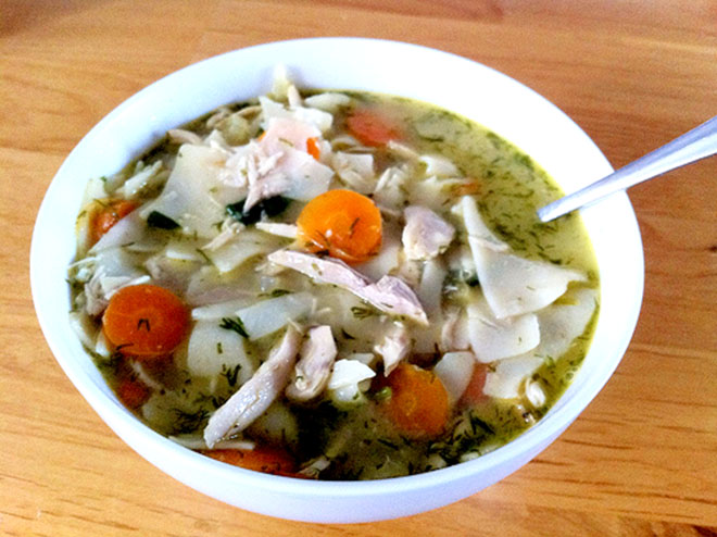Semi-homemade chicken noodle soup
