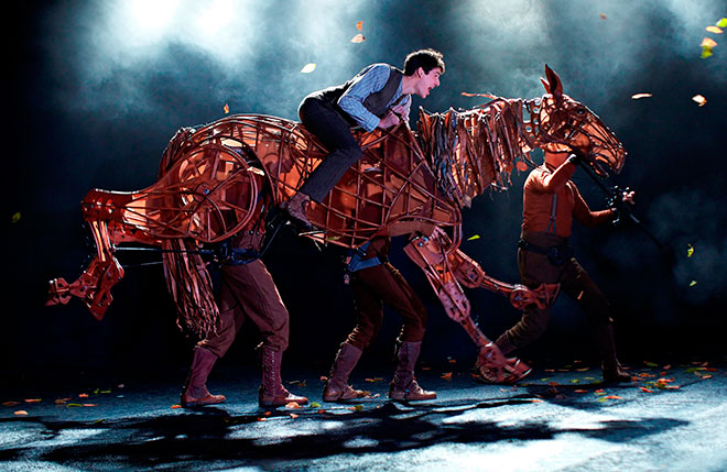 The puppets in War Horse are engineered to emulate realistic movements.