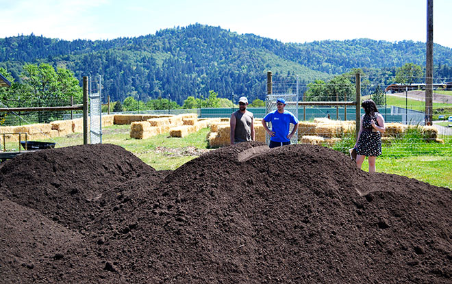Vice President Shane Rinehart and other club members moved 36 yards of top soil into the new Community Garden, which will help provide vegetables for the culinary program. Another 12 yards will need to be moved in order to finish the garden.