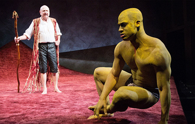 Wayne T. Carr as Caliban performs in the Oregon Shakespeare Festival’s “The Tempest.”